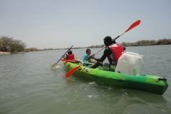 Sortie canoë avec Kor le gardien, Koly son fils et Joël